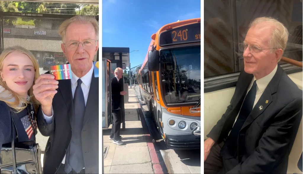 Ed Begley takes metro to oscars